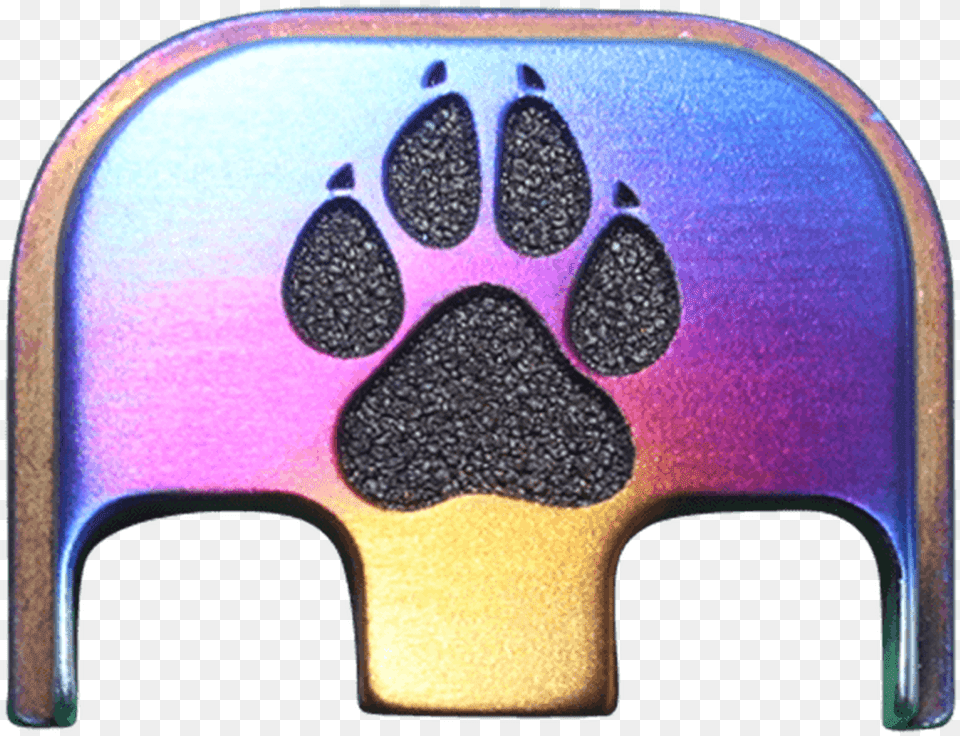 Dog Paw Titanium Flame Anodized Finish Back Plate Paw Png Image