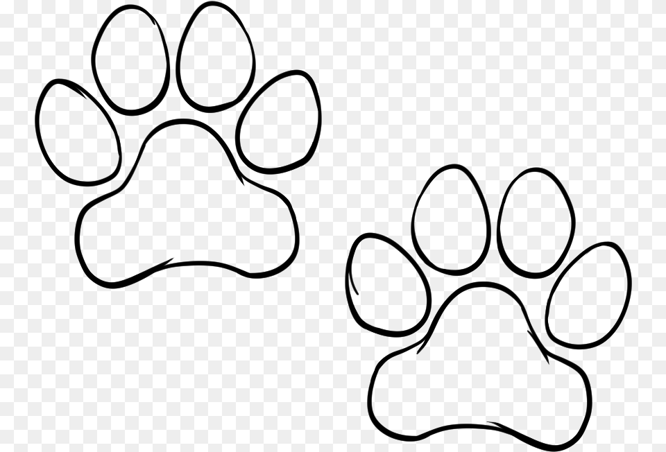 Dog Paws Sketch Black Line Art, Gray Free Png