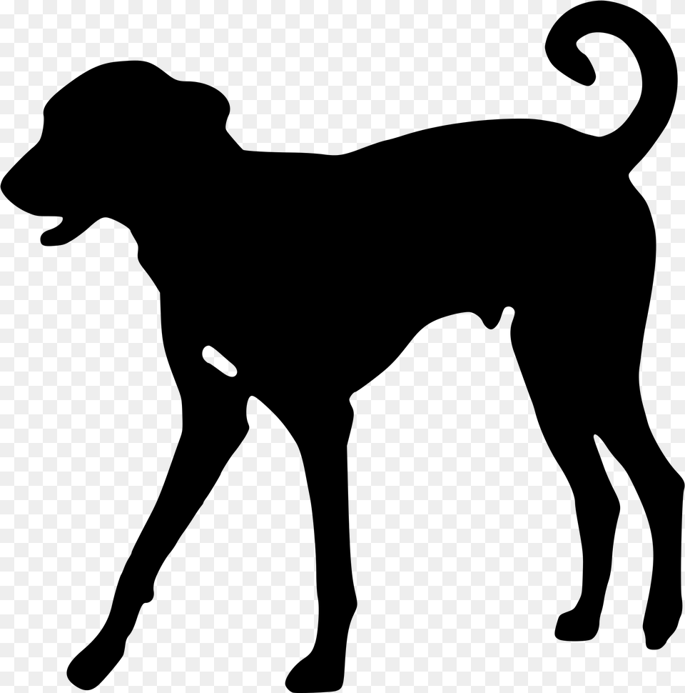 Dog Silhouette Dog Clipart Black And White Transparent, Gray Png Image