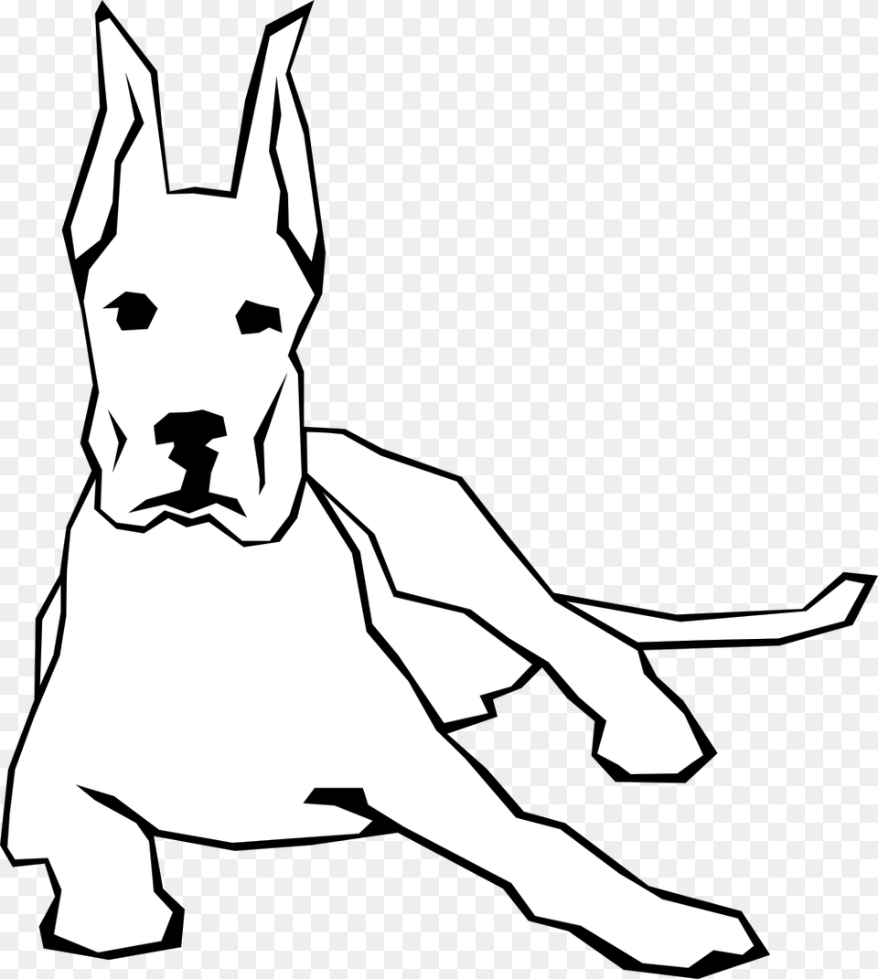 Dog Simple Drawing 9 Black White Line Art Scalable Dog Vector White, Stencil, Animal, Canine, Mammal Png Image