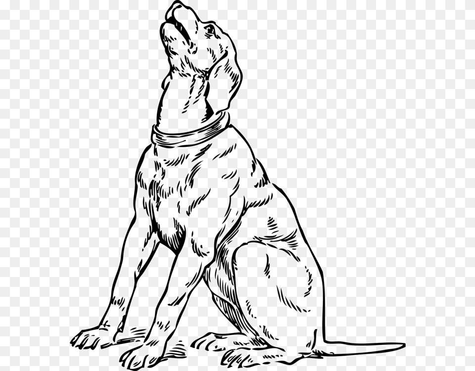 Dog Sitting Drawing At Getdrawings Barking Of Dog Drawing, Silhouette, Outdoors, Nature Free Png Download