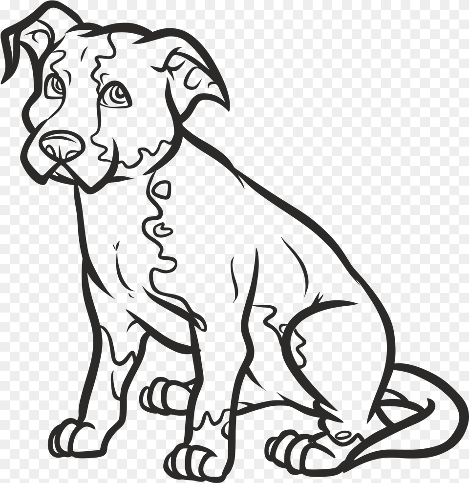 Dog Sitting Drawing Drawing Dog Sitting, Stencil, Animal, Pet, Canine Png