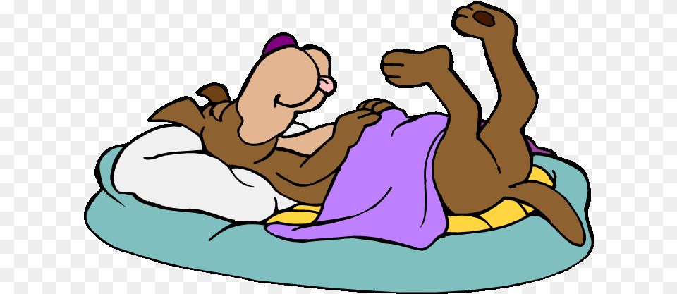 Dog Sleeping Dog In Bed Clipart, Person, Baby, Water Png Image