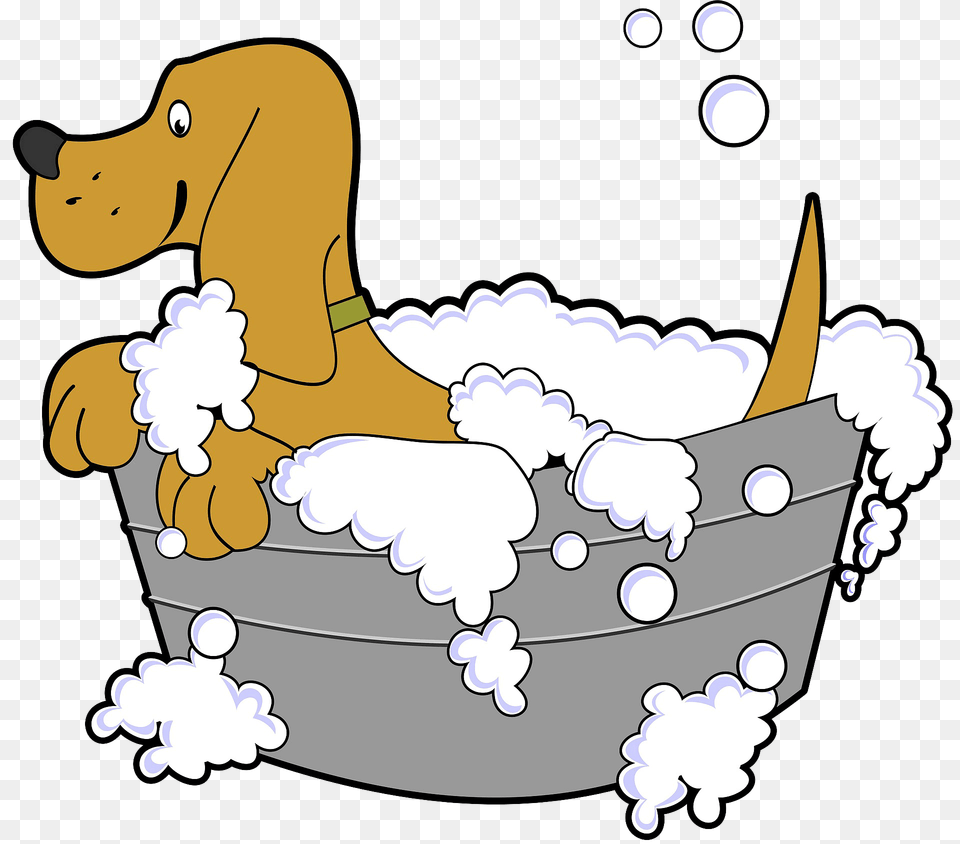 Dog Taking A Bath Clipart, Bathing, Tub, Bathtub, Person Png