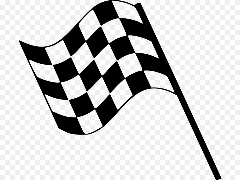 Dog Tracks Clipart Checkered Flag, Gray Png