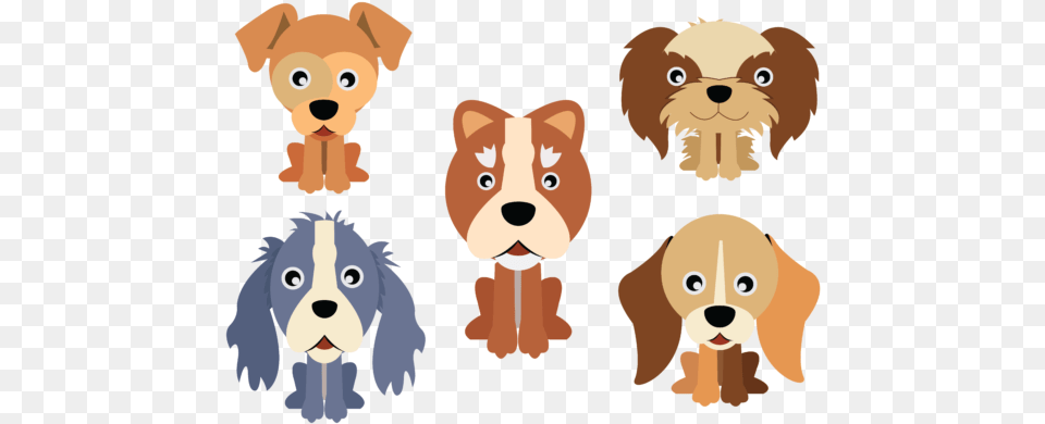 Dog Vector 5 Icon Set Flat Design Bundle Soft, Animal, Canine, Mammal, Pet Free Png Download