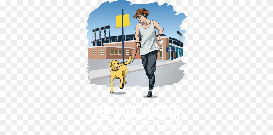 Dog Walk Cartoon Advertisement, Poster, Adult, Person Free Transparent Png