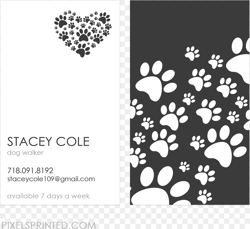 Dog Walker Business Cards, Paper, Footprint Png Image