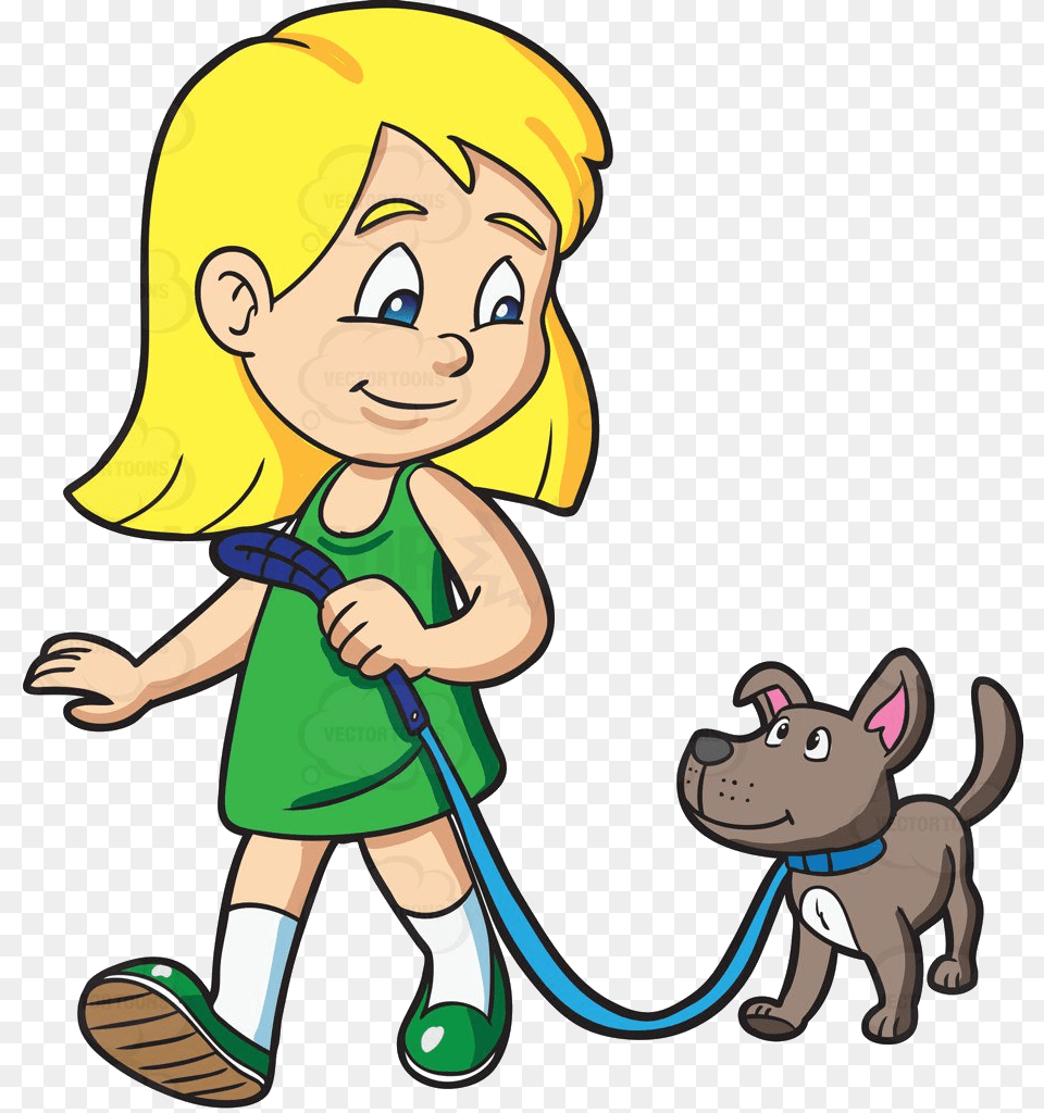 Dog Walking Girl Clipart Free Best Transparent Girl Walking Dog Clipart, Baby, Person, Face, Head Png