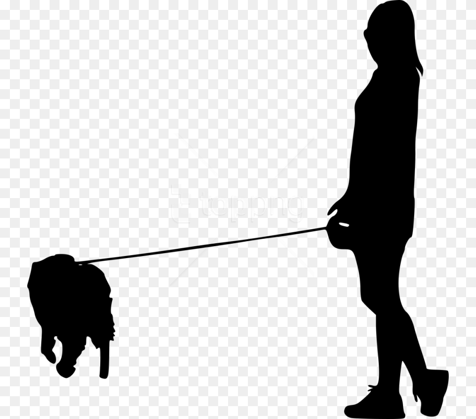 Dog Walking Silhouette, Person, Adult, Man, Male Free Png