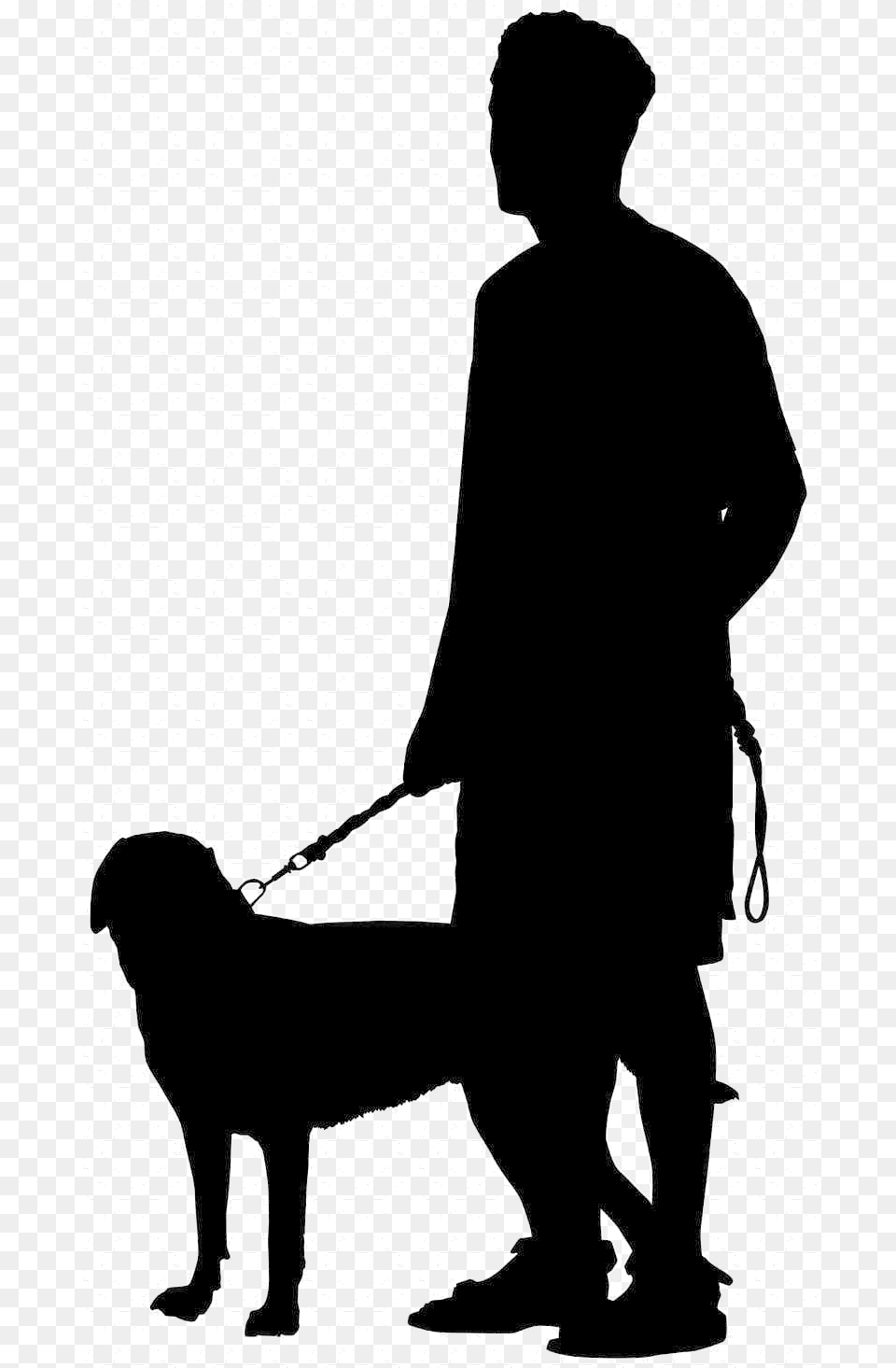 Dog Walking Silhouette Man With Transparent Background Transparent Background Dog Silhouette, Adult, Male, Person, Head Png Image