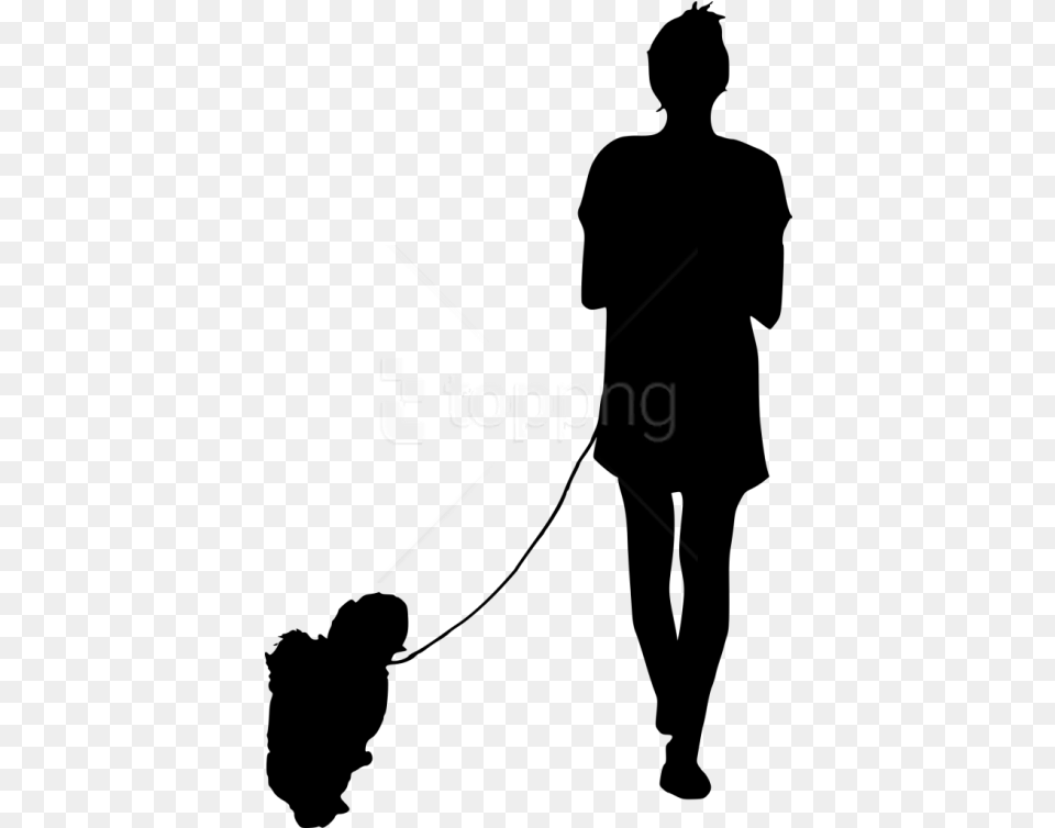 Dog Walking Silhouette People Walking Silhouette Free Png Download