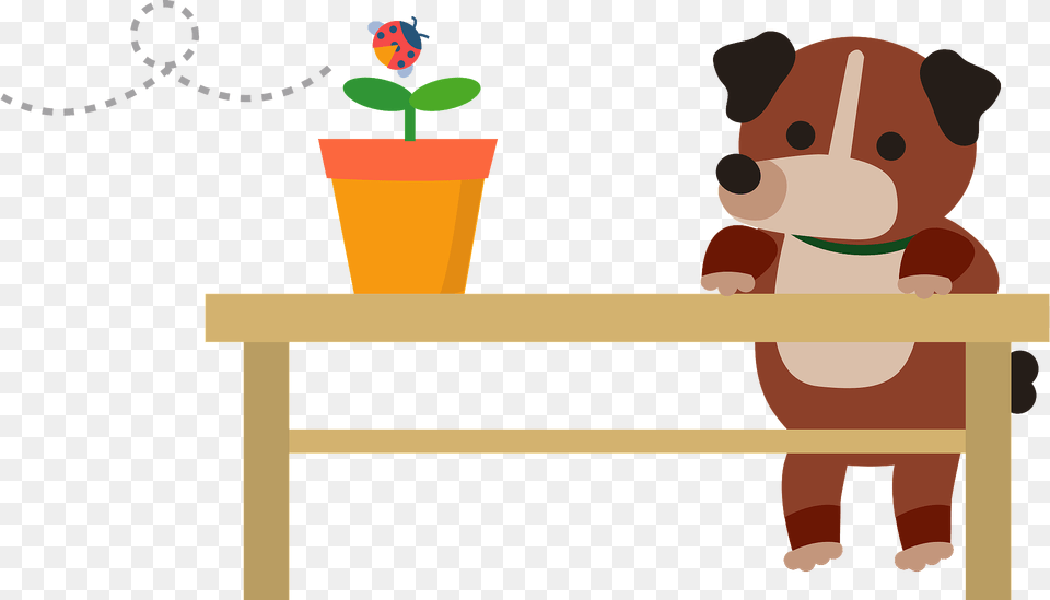 Dog Watching A Ladybug On A Plant Clipart, Animal, Bear, Mammal, Wildlife Png