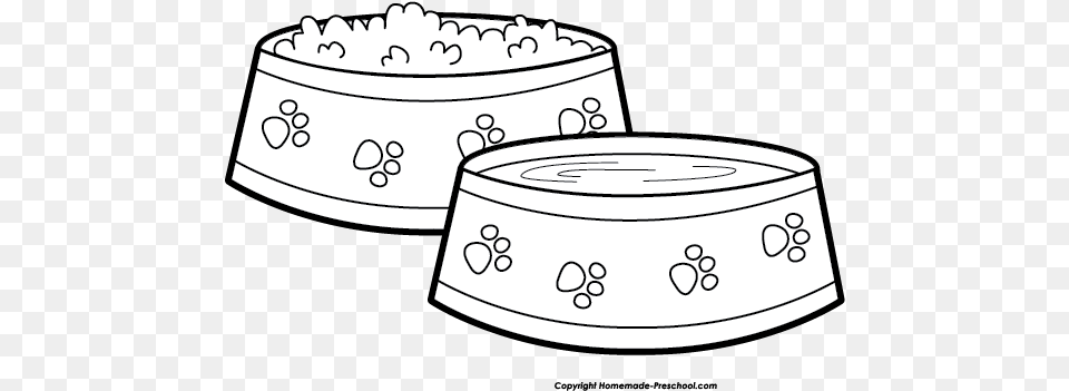 Dog Water Clipart Black And White Dog Water Bowl Clipart Black And White, Disk, Food Free Png Download