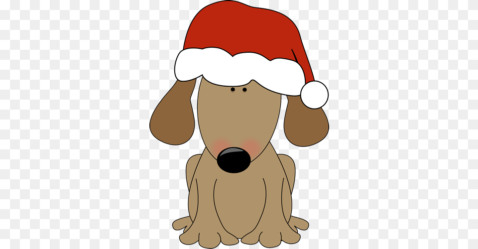 Dog Wearing A Santa Hat Christmas Clip Art, Animal, Canine, Hound, Mammal Png Image