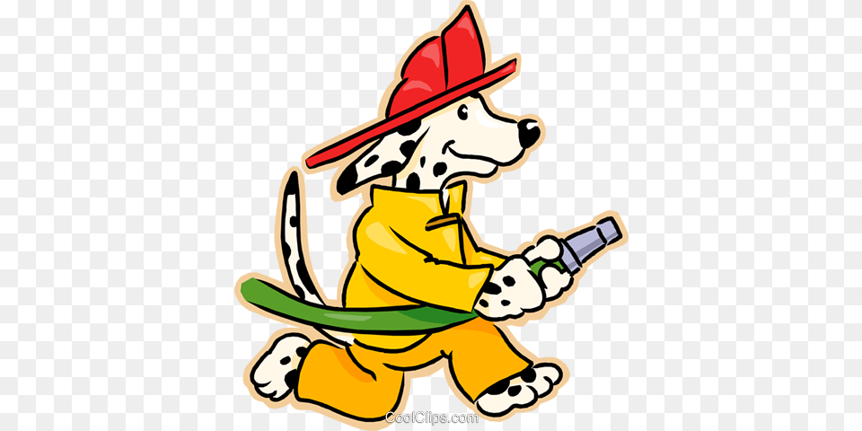Dog With Fire Hose Royalty Free Vector Clip Art Illustration, Clothing, Coat, Baby, Person Png