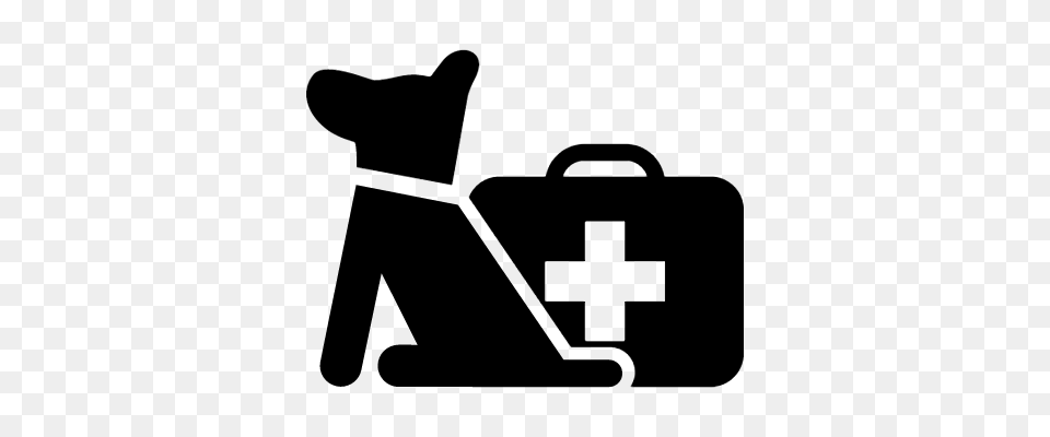 Dog With First Aid Kit Bag Vectors Logos Icons, Gray Free Png Download