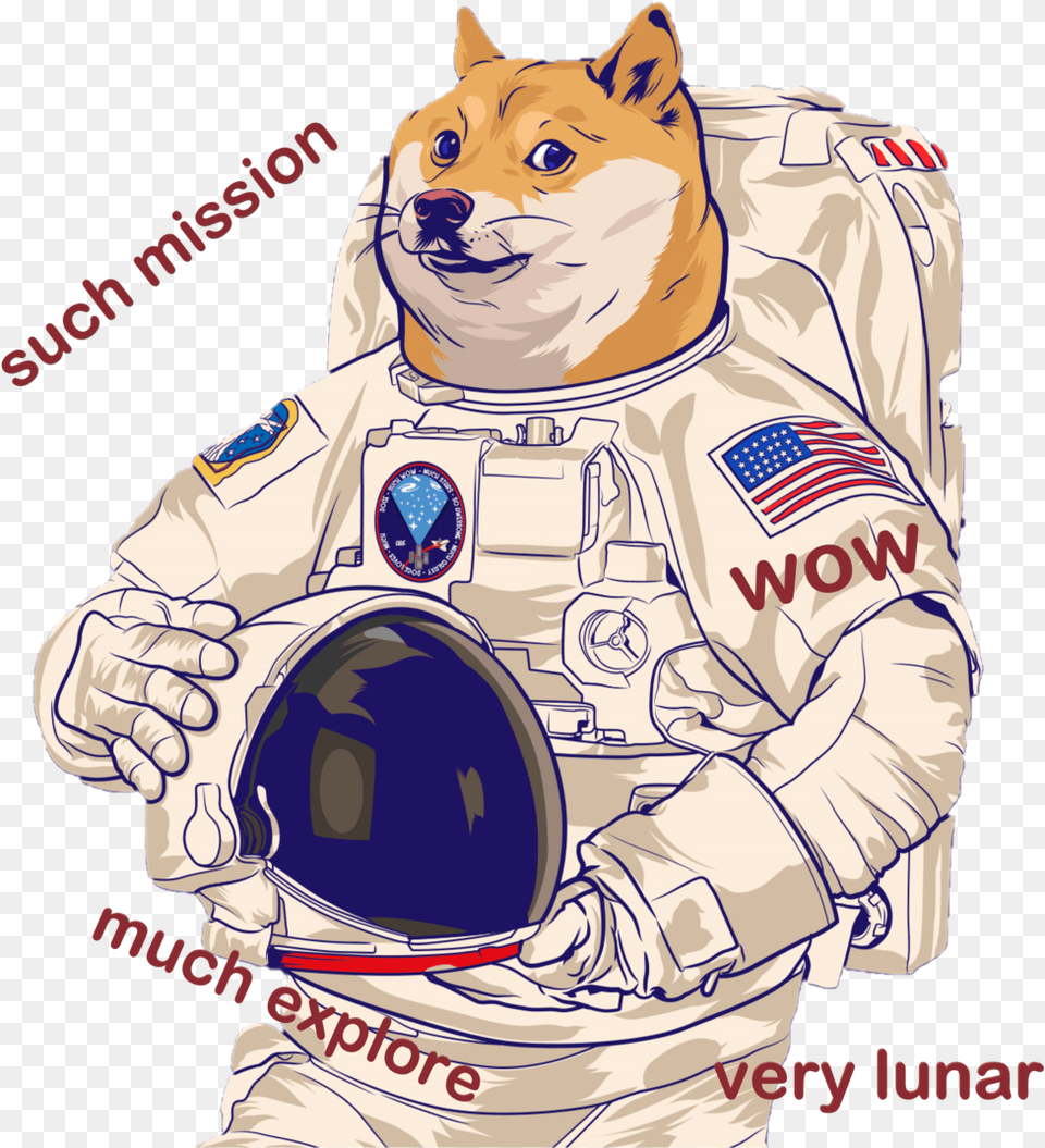 Doge Pop Art Astronaut, Adult, Male, Man, Person Free Png Download