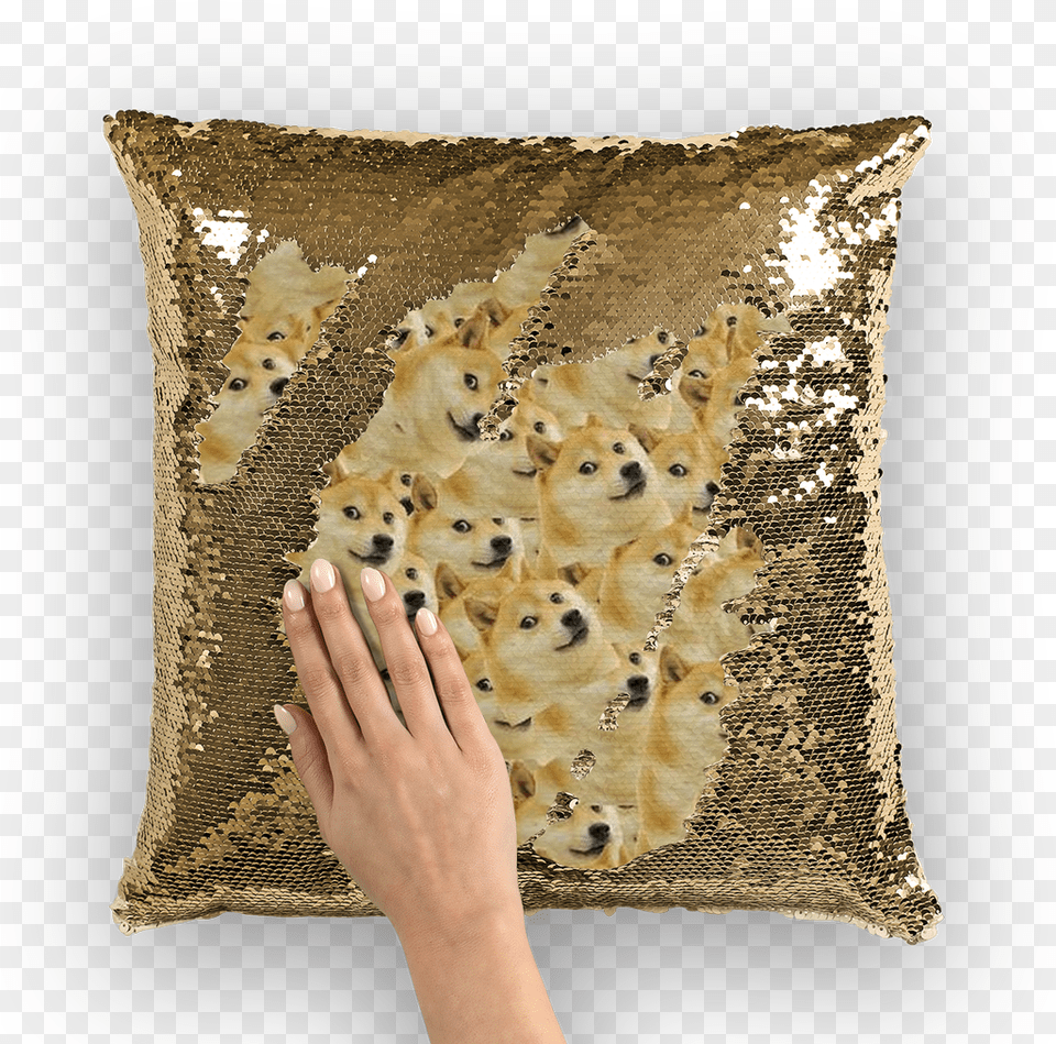 Doge Sequin Cushion Cover Nicholas Cage Body Pillow, Home Decor, Animal, Canine, Dog Free Png