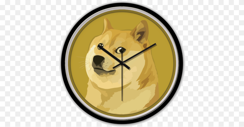 Doge Shiba Silent Wall Clock Whale Apparel Dogecoin, Analog Clock, Wall Clock, Animal, Cat Free Png