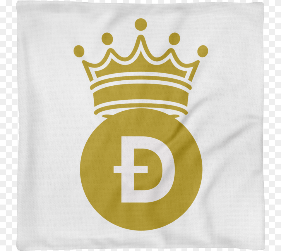 Dogecoin D Symbol With Crown Premium Pillow Case Only Queen Princess Crown Crown Clipart, Logo, Text Png