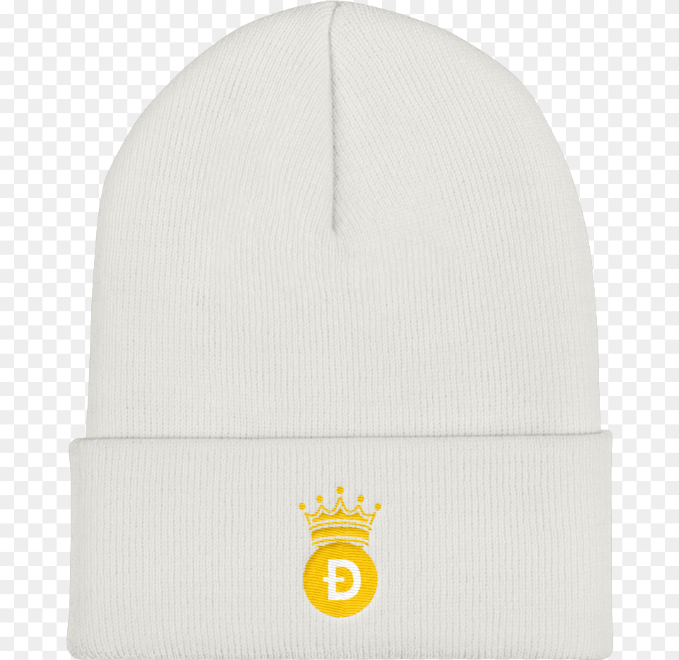Dogecoin D Symbol With Crown Unisex Cuffed Beanie Beanie, Cap, Clothing, Hat Free Png Download