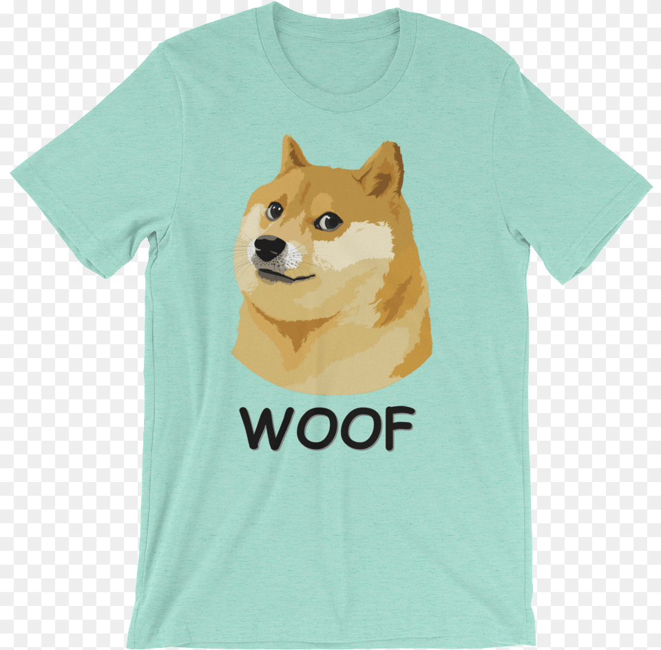 Dogecoin Doge Woof T Cartoon Doge, Clothing, T-shirt, Animal, Canine Png Image