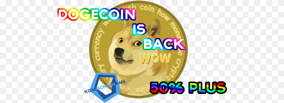 Dogecoin Is Back De And En Steemit Dog Coin Crypto, Gold, Face, Head, Person Png Image