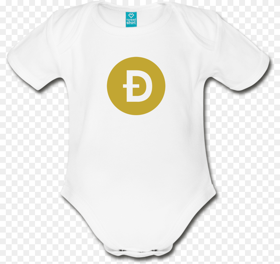 Dogecoin Logo Organic Short Sleeve Baby Bodysuit Baby Clothes That Have Aunt Cute Sayings, Clothing, Shirt, T-shirt Free Transparent Png