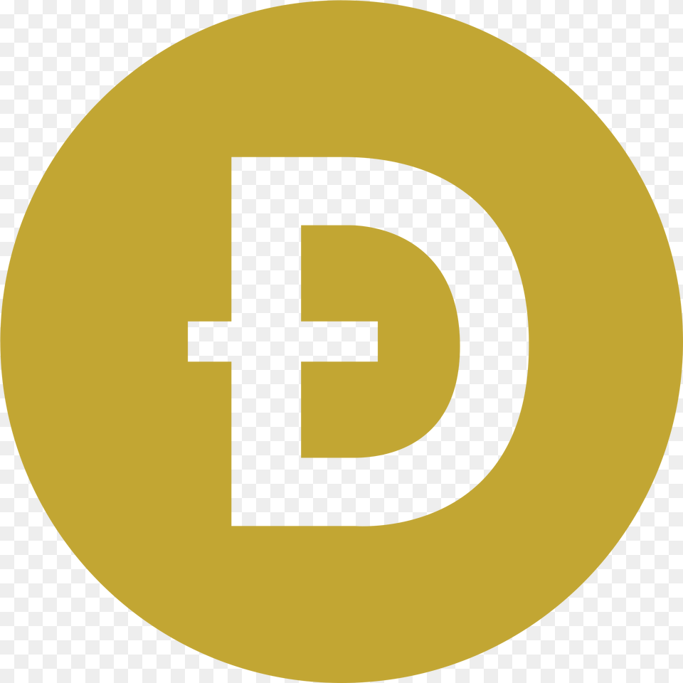 Dogecoin Logo Transparent Svg Dogecoin, Symbol, Text, Number, Disk Png
