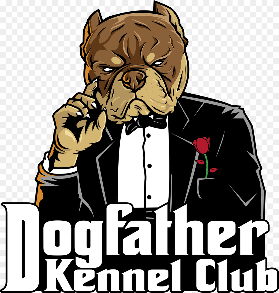 Dogfather Kennel Club American Bully Kennel Logo, Book, Comics, Publication, Photography Png