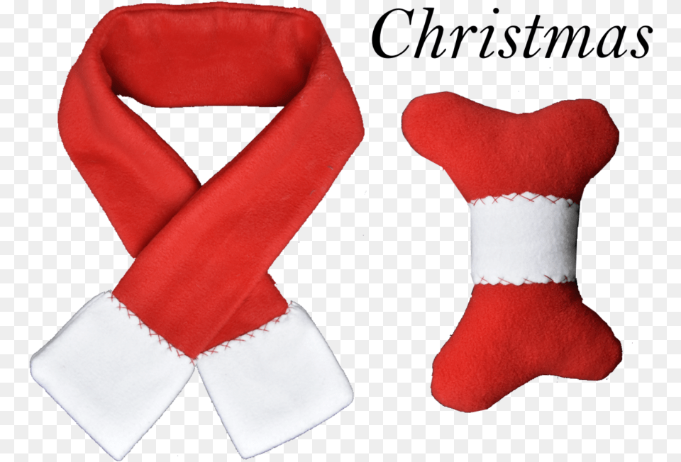 Doggy Scarf Amp Toy Set Red Amp White Christmas Sock, Clothing, Hosiery, Coat, Christmas Decorations Png