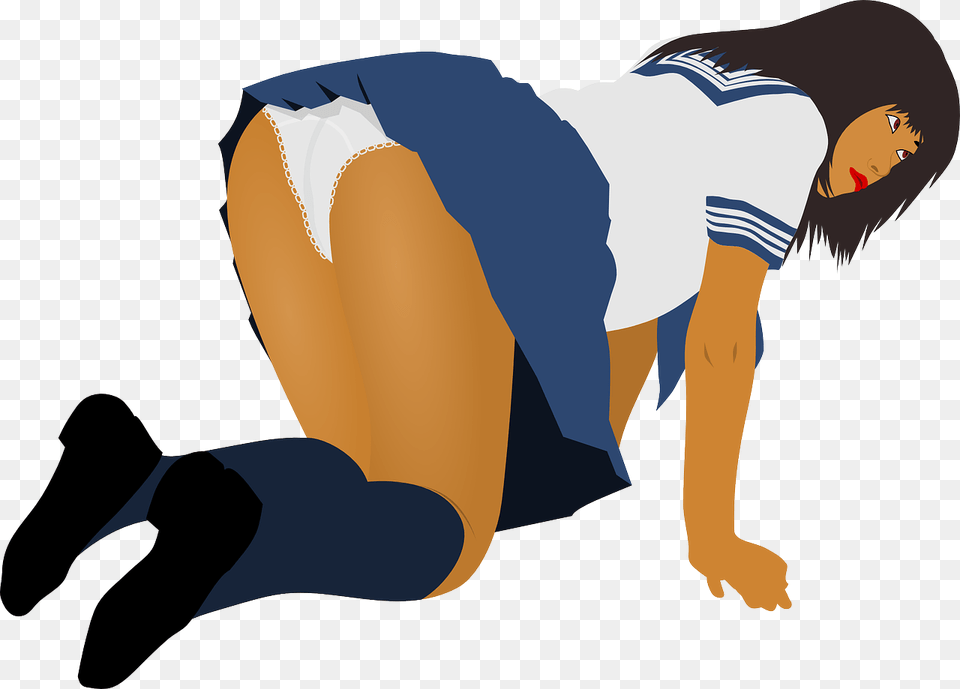 Doggy Style Girl Cartoon, Kneeling, Person, Adult, Male Png Image