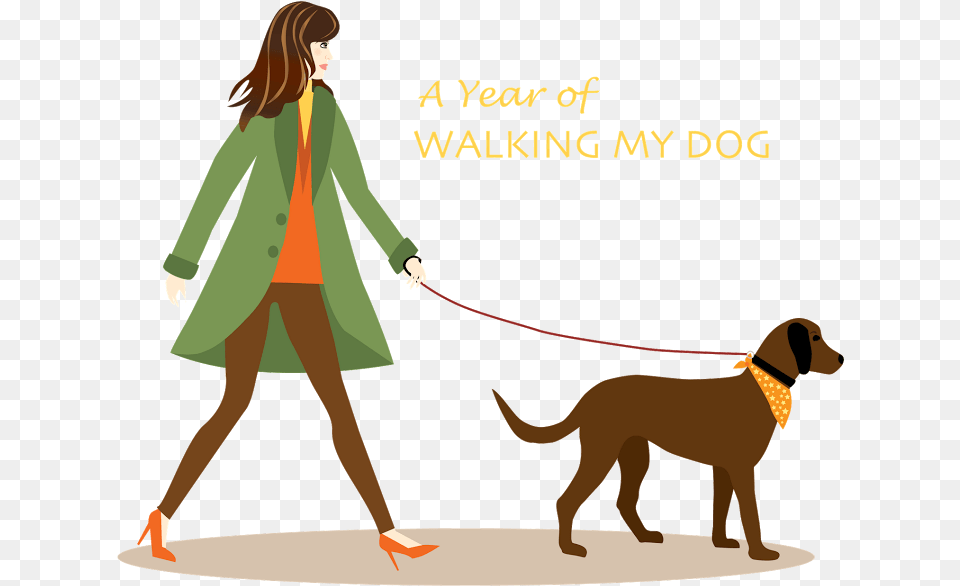 Dogs Walking Download Clip Art Lady Walking Dog Illustration, Person, Female, Woman, Adult Free Transparent Png