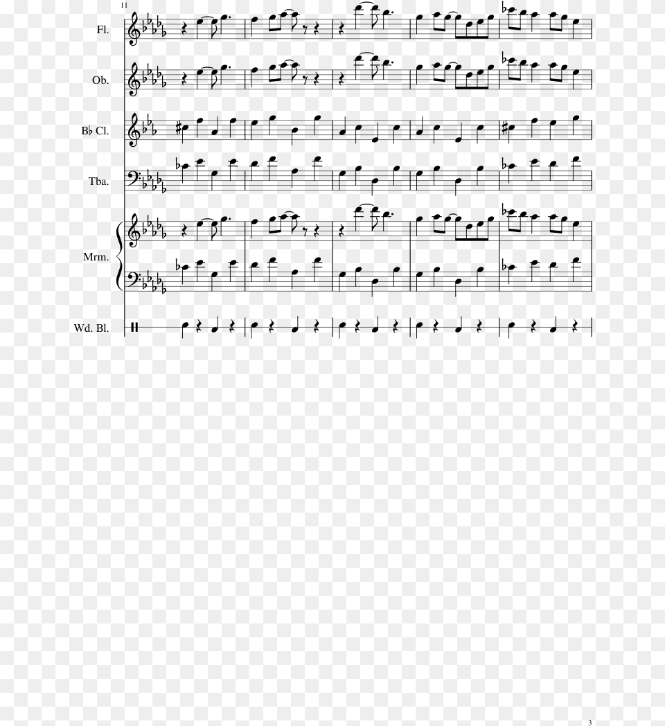 Dogsong Undertale Flute Sheet Music, Gray Free Png Download