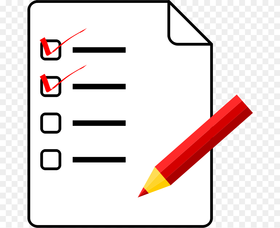 Doing Clipart Checklist, Pencil Free Transparent Png