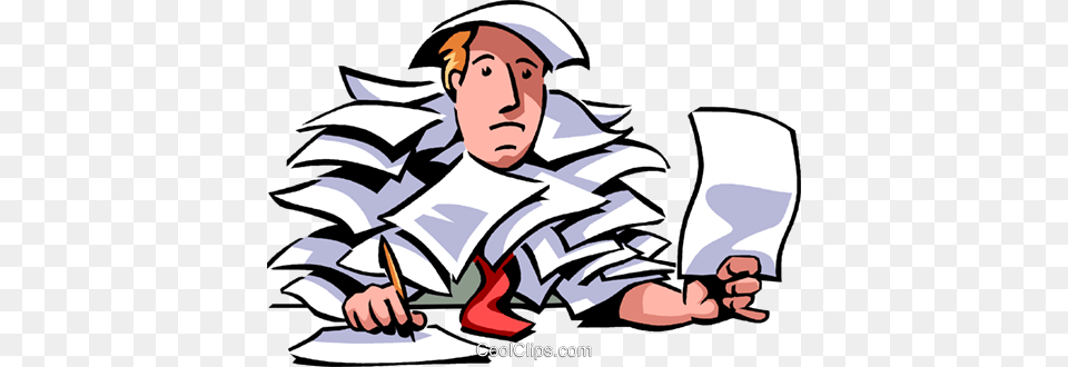 Doing Paperwork Royalty Vector Clip Art Illustration, People, Person, Baby, Face Free Png