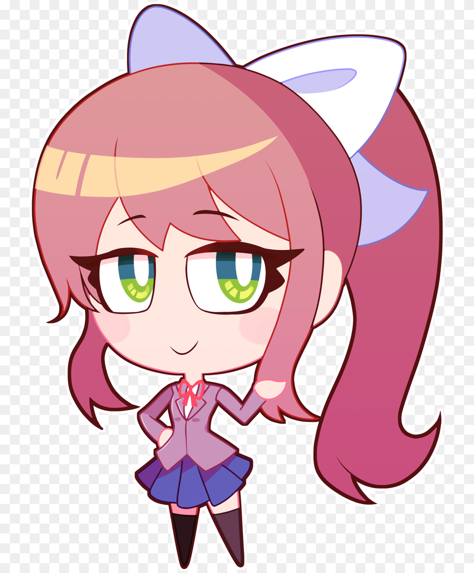 Doki Doki Literature Club Chibi Monika, Book, Comics, Publication, Baby Png Image