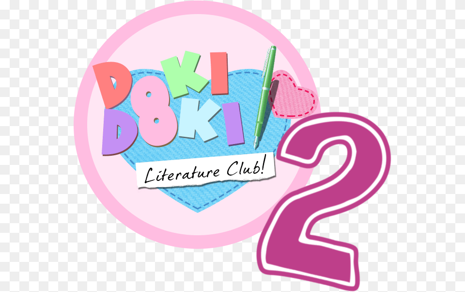 Doki Doki Literature Club Doki Doki Literature Club Logo, Number, Symbol, Text, Pen Png Image