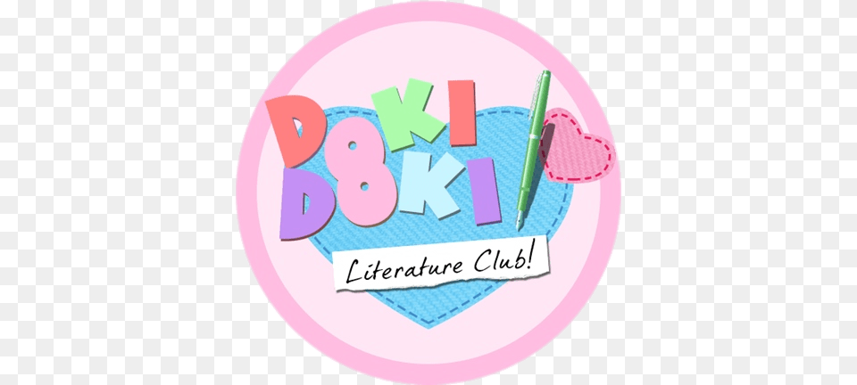 Doki Doki Literature Club Logo, Pen, Plate, Text, People Free Png Download