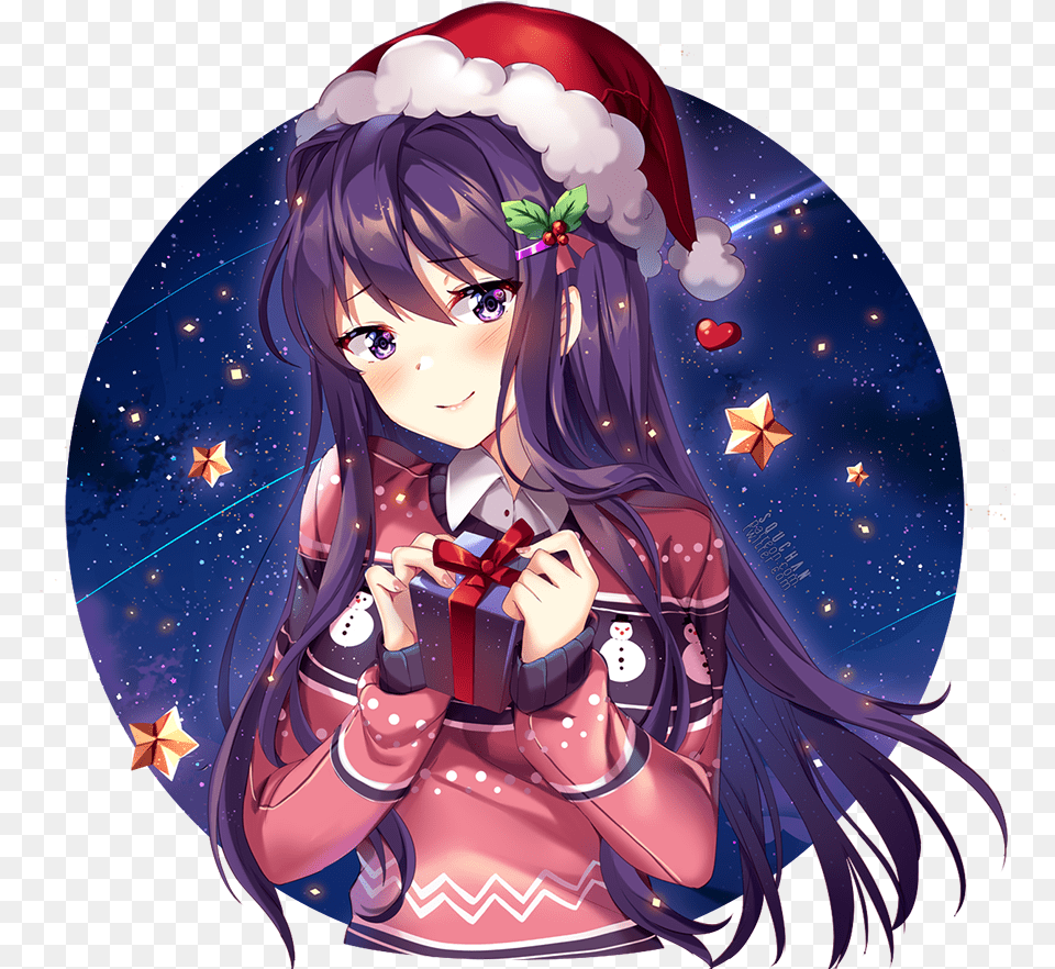 Doki Doki Literature Club Merry Christmas, Book, Comics, Publication, Person Free Transparent Png