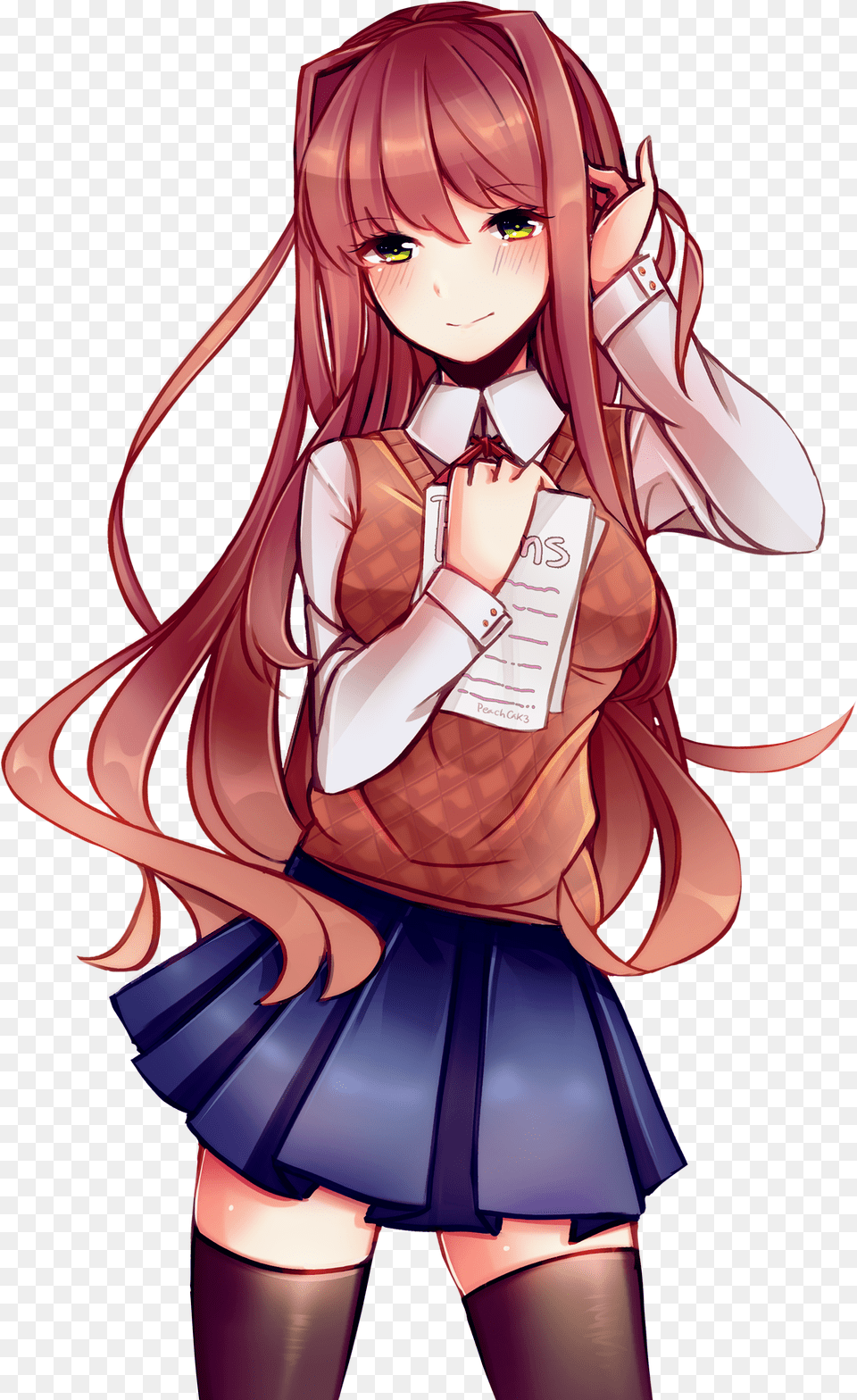 Doki Doki Literature Club Monika Cute Free Png