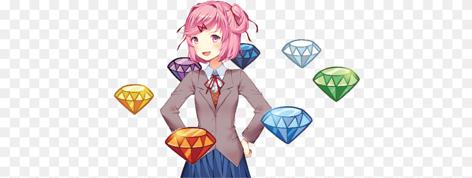 Doki Doki Literature Club Natsuki Sprites, Book, Comics, Publication, Adult Free Transparent Png