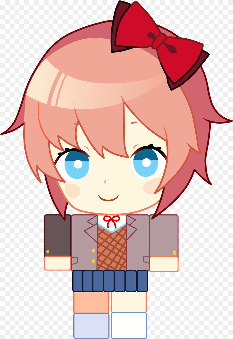 Doki Doki Literature Club Red Clothing Face Facial Doki Doki Literature Club Chibi Sprites, Accessories, Formal Wear, Tie, Book Free Png