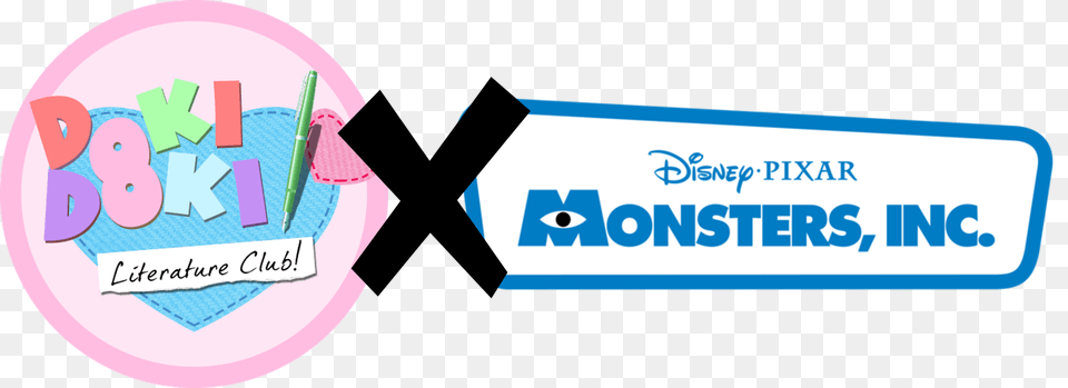 Doki Doki Literature Club X Monsters Inc, Sticker, Text, Logo Png Image