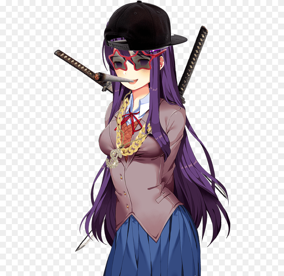 Doki Doki Purple Hair, Adult, Publication, Person, Woman Png Image