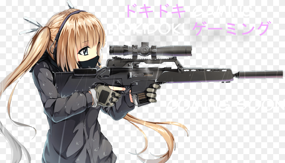 Doki Gaming Anime Character With A Sniper, Adult, Weapon, Rifle, Publication Free Transparent Png