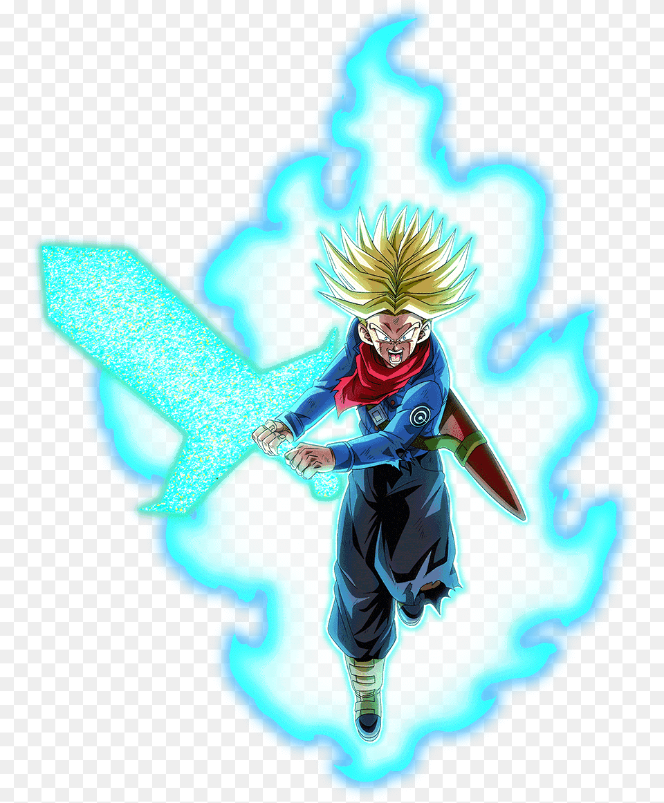 Dokkan Assets But Merry Wavesquad Trunks, Book, Comics, Publication, Adult Free Png Download