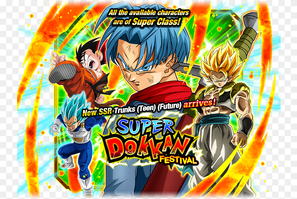 Dokkan Int Trunks Banner, Publication, Book, Comics, Person Free Png Download