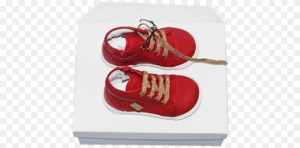 Dolce And Gabbana Red Leather Trainers With Gold Lace Skate Shoe, Clothing, Footwear, Sneaker, Ball Free Png